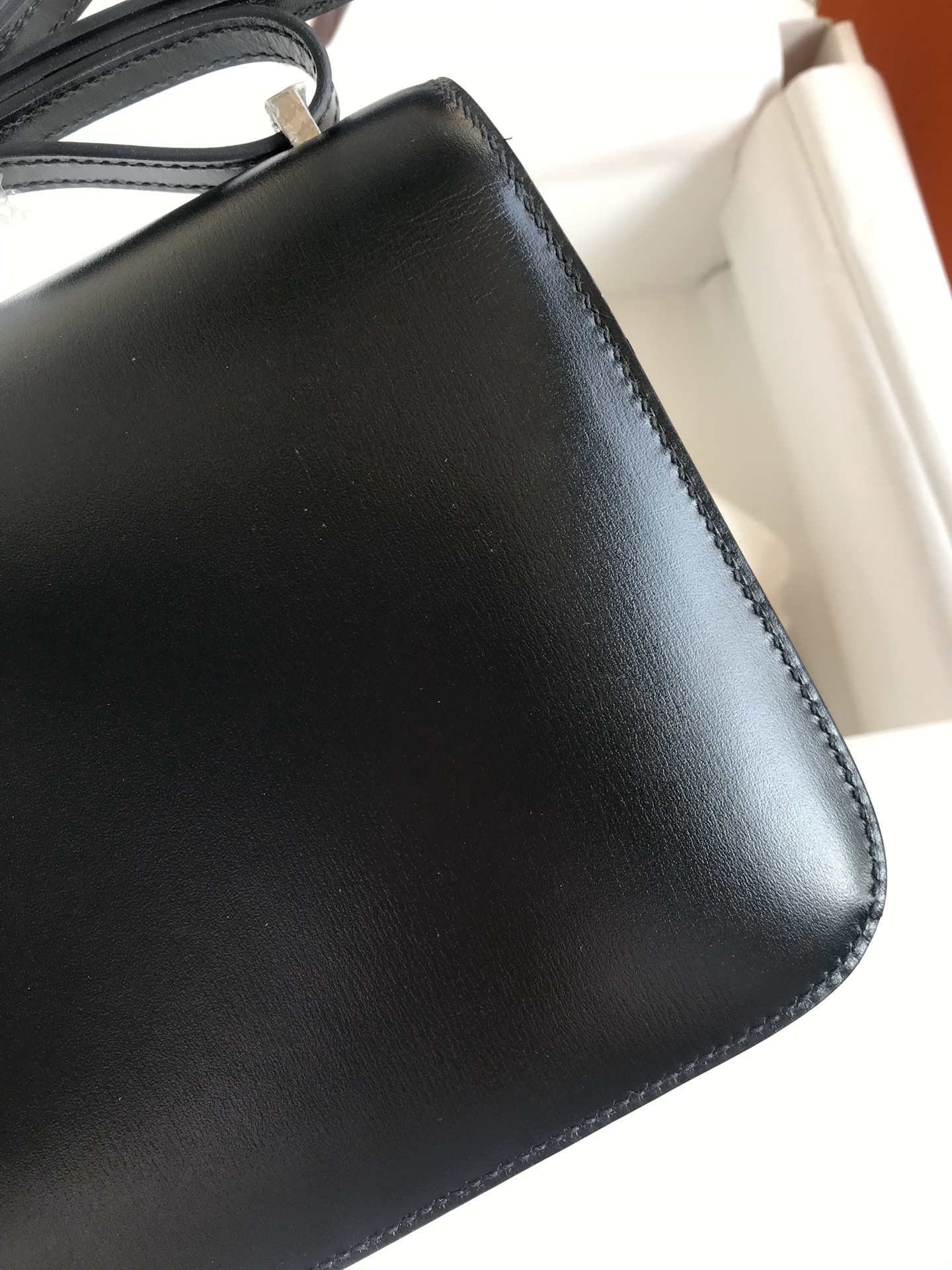 Hermes Constance 18 Mini Shoulder Bag In Black Box Leather